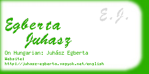 egberta juhasz business card